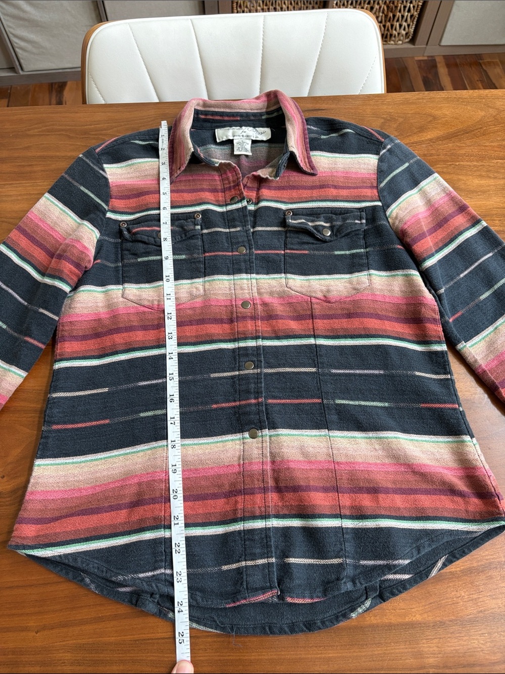 Tasha Polizzi TP Saddle Blanket Co. Western Snap Shirt Serape Stripe Cotton Smal - Picture 7 of 9